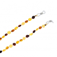 Chaîne de lunettes Ambre cognac, miel et cerise
