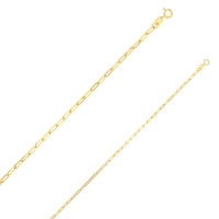 Chaîne maille jaseron allongée Or 375/1000 - largeur maille 2,3mm