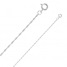 Chaîne Or blanc 375/1000 - maille Singapour - ø du fil 0,9 mm
