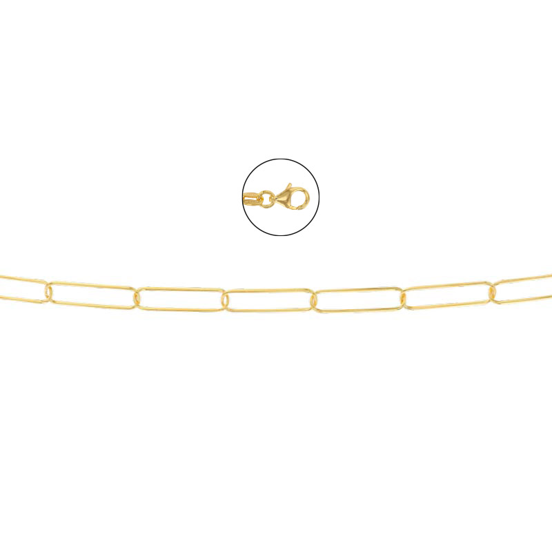 Chaînes en argent 925/1000 rhodié avec grande maille style mode