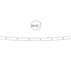 Chaînes en argent 925/1000 rhodié avec grande maille style mode