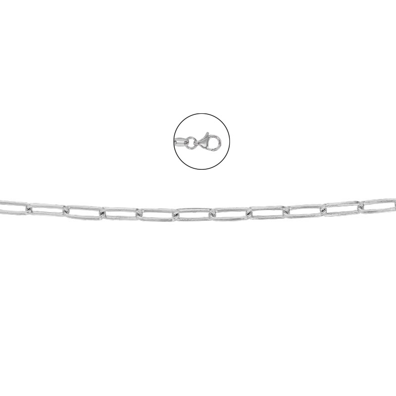 Chaînes en argent 925/1000 rhodié avec maille style mode