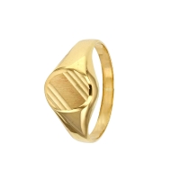 Chevalière ciselée Or 375/1000 - ronde