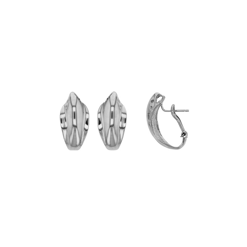 Clips oreilles percées cobra, argent 925/1000 platiné