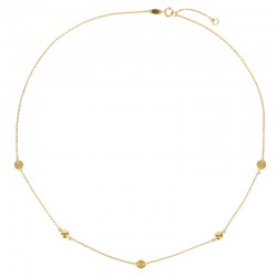 Collier 2 boules et 3 ronds, Or 375/1000