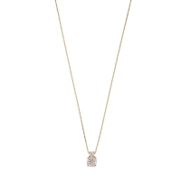 Collier 2 oxydes de zirconium sertis griffes 2,5-5mm en Or 375/1000