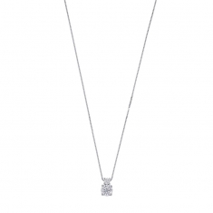 Collier 2 oxydes de zirconium sertis griffes 2,5-5mm en Or 375/1000