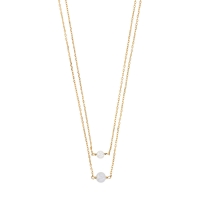Collier 2 rangs, 2 perles de culture d'eau douce, Plaqué or