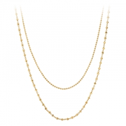 Collier 2 rangs argent 925/1000 rhodié orné de boules