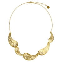 Collier 5 feuilles liées, argent 925/1000 doré