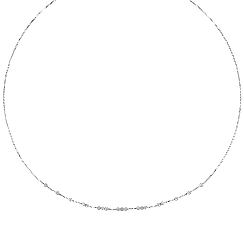 Collier à boules en argent 925/1000 rhodié