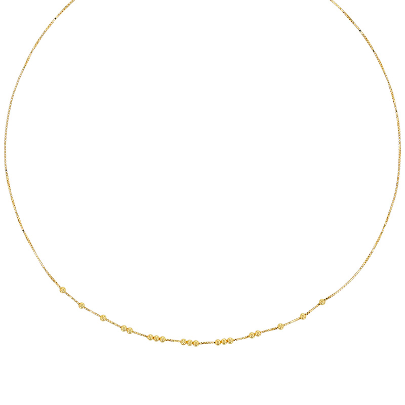 Collier à boules en argent 925/1000 rhodié