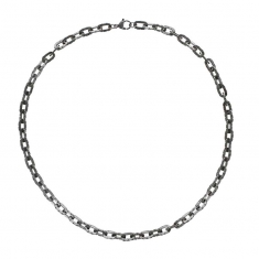 Collier à maille crantée en acier mat