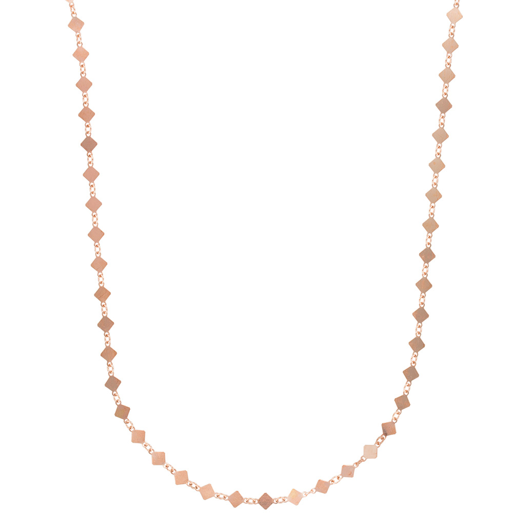 Collier à petits losanges en argent rosé rhodié 925/1000 - 42+3 cm