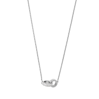 Collier acier avec 2 cerces entrelacés dont 1 orné de cristaux