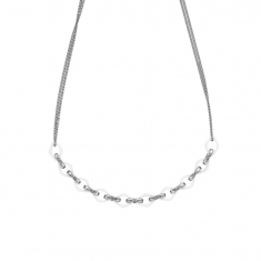 Collier acier avec triangles en céramiques et maillons en acier