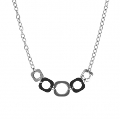 Collier acier en forme de carré arrondi