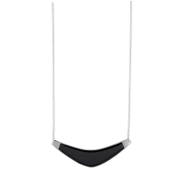 Collier acier forme courbé en émail noir