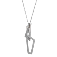 Collier Acier formes géométriques asymétriques