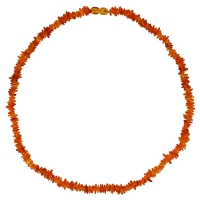 Collier ambre cognac, fermoir à vis