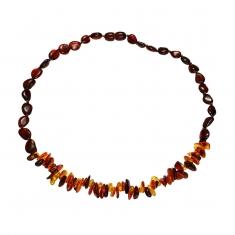 Collier Ambre couleur cerise, cognac et miel avec fermoir à vis