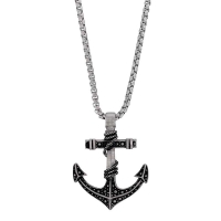 Collier ancre marine en acier