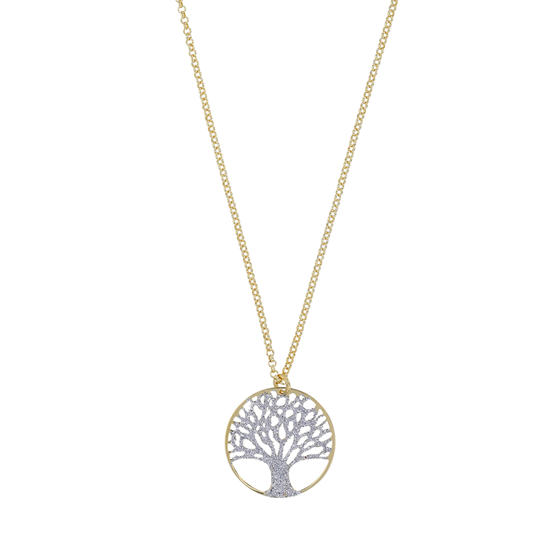 Collier arbre de vie, argent 925/100 doré et rhodié