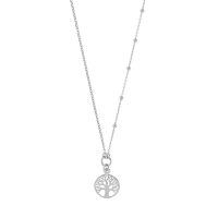 Collier Arbre de vie, chaîne ornée de boules en argent 925/1000 platiné