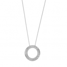 Collier argent 925/1000 avec anneau avec effet 