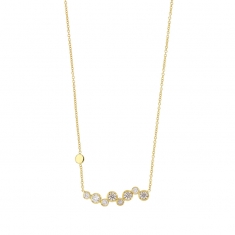 Collier argent 925/1000 doré en ligne orné d'oxydes de zirconium