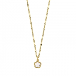 Collier argent 925/1000 doré MADRE PERLA avec nacre à motif fleur