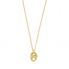Collier argent 925/1000 doré orné d'un motif grain de café