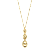 Collier argent 925/1000 doré orné de 3 motifs grains de café
