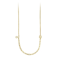 Collier argent 925/1000 doré orné de cristal et d'oxyde de zirconium