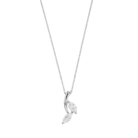 Collier argent 925/1000 rhodié avec 2 oxydes taille marquise