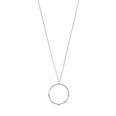 Collier argent 925/1000 rhodié cercle orné de 5 cristaux