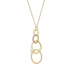 Collier argent 925/1000 rhodié en ovales lisses et diamantés