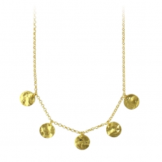 Collier argent doré 925/1000 pampilles effet martelé