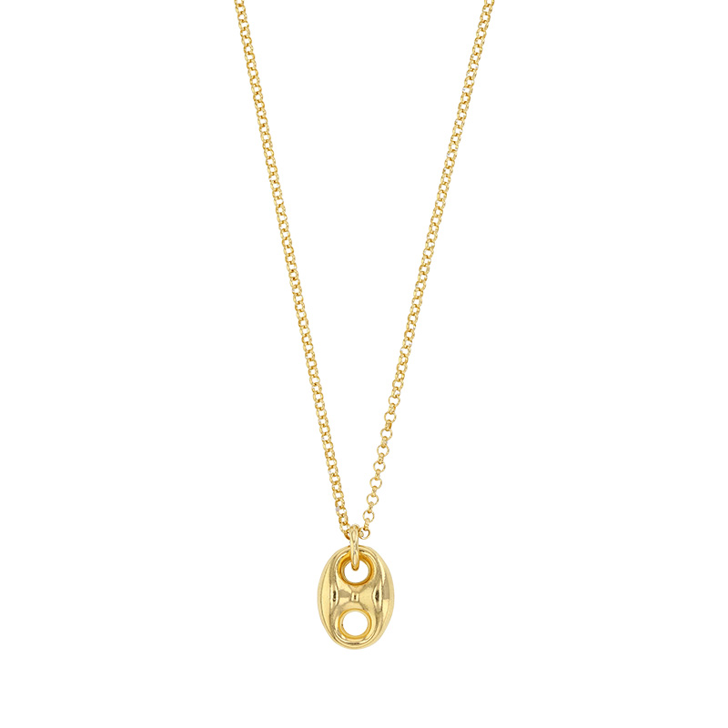 Collier argent 925/1000 doré orné d'un motif grain de café