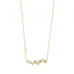 Collier argent 925/1000 platiné en ligne de cristaux bleus