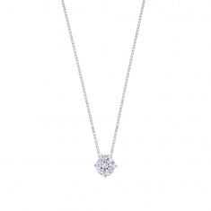 Collier argent rhodié 925/1000 avec oxyde de zirconium ø 5mm