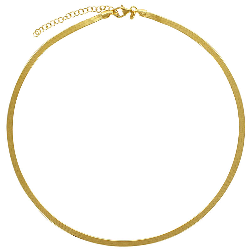 Collier argent 925/1000 rhodié en maille serpent - 50 + 5 cm