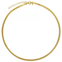 Collier argent 925/1000 rhodié en maille serpent - 50 + 5 cm