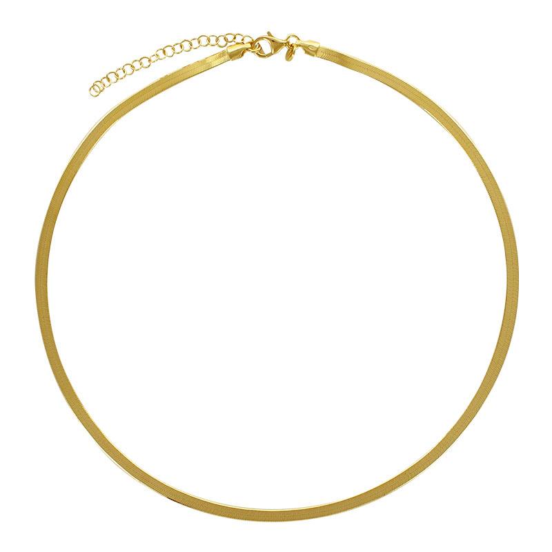 Collier argent 925/1000 rhodié en maille serpent