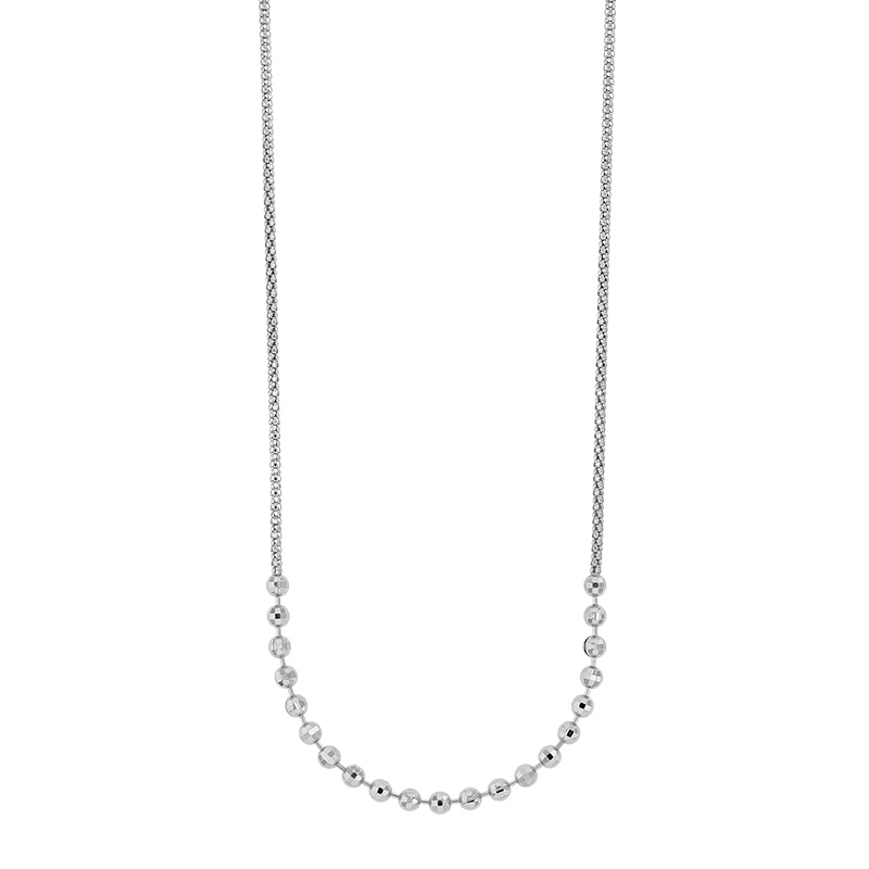 Collier argent rhodié 925/1000 orné de petites boules