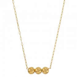 Collier avec 3 boules accolées en argent 925/1000 doré