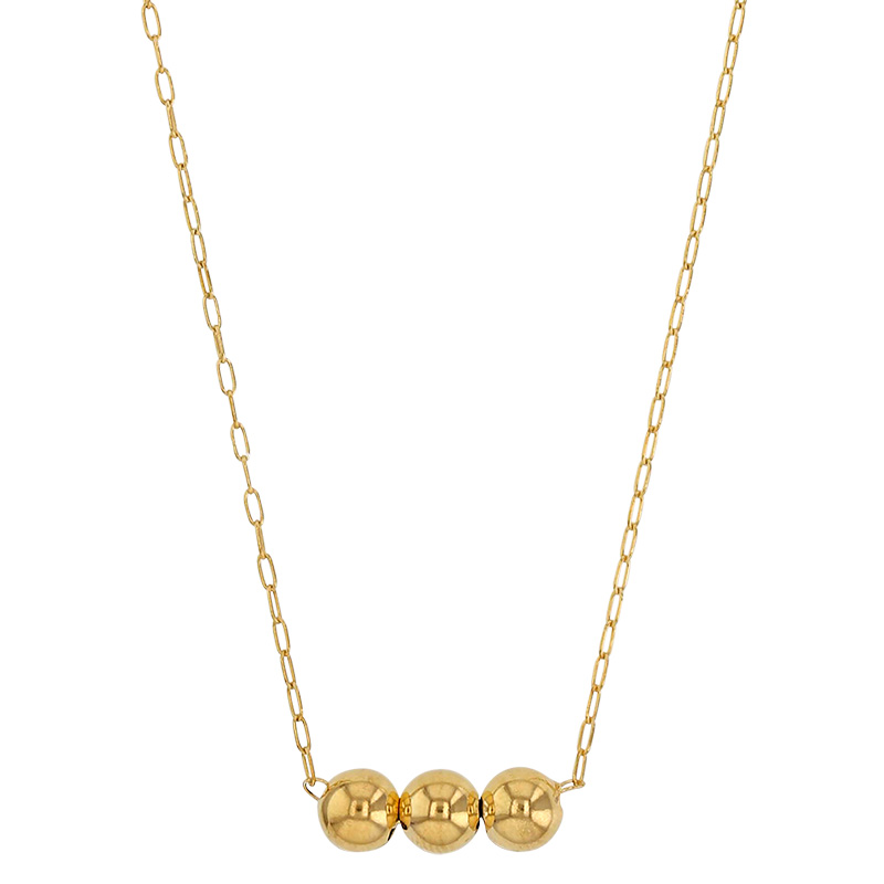 Collier avec 3 boules accolées en argent 925/1000 doré