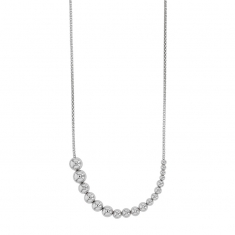 Collier avec boules de différentes tailles argent 925/1000 rhodié