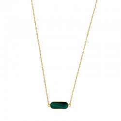 Collier avec malachite ovale, Or 375/1000