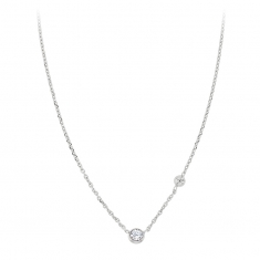 Collier avec oxyde de zirconium serti et une boule en argent 925/1000 rhodié